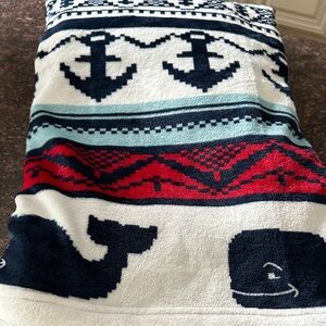 Vineyard Vines Nautical Blanket - Navy, Red, White